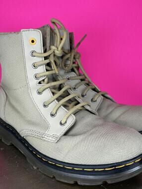 Dr. Martens Combs Pale Olive Extra Tough Nylon, Rubber Lace Up Boot Junior EU 36